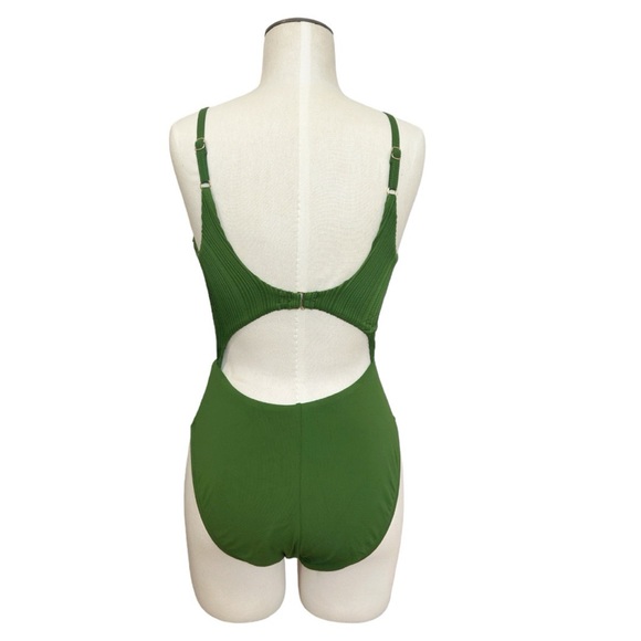 Robin Piccone Lily Keyhole Plunge Green One-piece Swimsuit - Picture 11 of 11